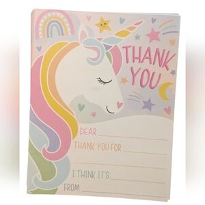 Unicorn Thank You Cards w/ Envelopes